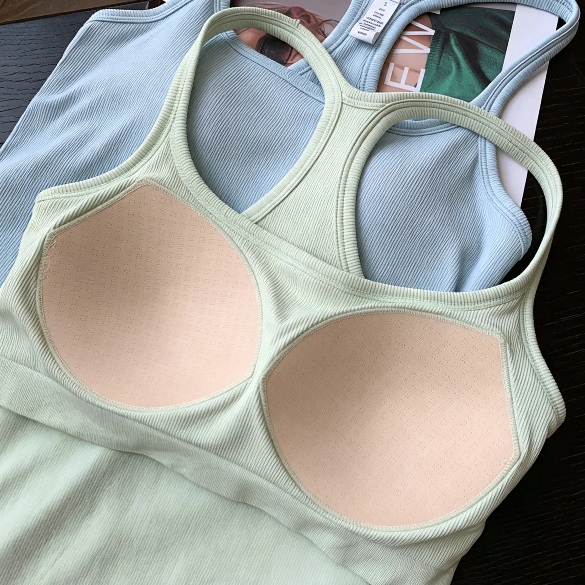Women's Yoga Wear Sports Bra Shockproof Push-Up Fitness Clothing with Padded Chest Running Outerwear Pilates Tank Top image 6