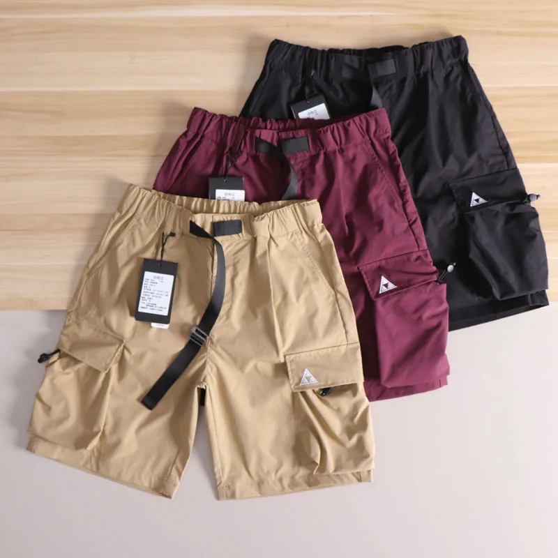 

Новая американская уличная модная многоэтажная рабочая одежда, свободные повседневные прямые летние мужские брюки длиной пять четвертей