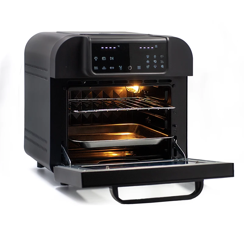 Freidora de Aire Eléctrica 16L con Revestimiento Interno de Acero Inoxidable 304 Alimentario, 1500W, Pantalla Táctil, 9 Recetas Editables, Función Dual Cook, 230°C Max, Temporizador 2H, Antiahderente,