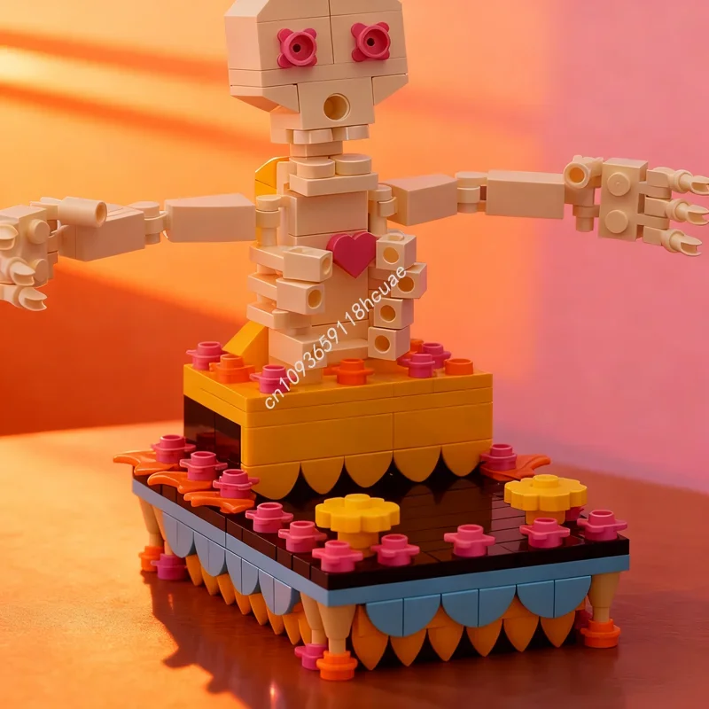 

267 деталей MOC: Скелет на плоту, сезонная модель на Хэллоуин, конструктор, рождественский подарок, игрушка для сборки своими руками, идея для подарка на день рождения