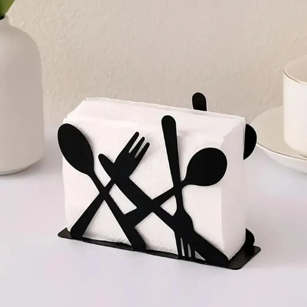 

Unique Elegant Napkin Holder Lotus Flower Design Black Vertical Tissue Holder Durable Tissue Dispenser Kitchen Use
