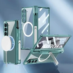 For Samsung Galaxy ZFold 7 6 5 Case With Pen Slot Bracket No Pen Magnetic Wireless charging Drop-Resistant Shell Film Fold7 Case