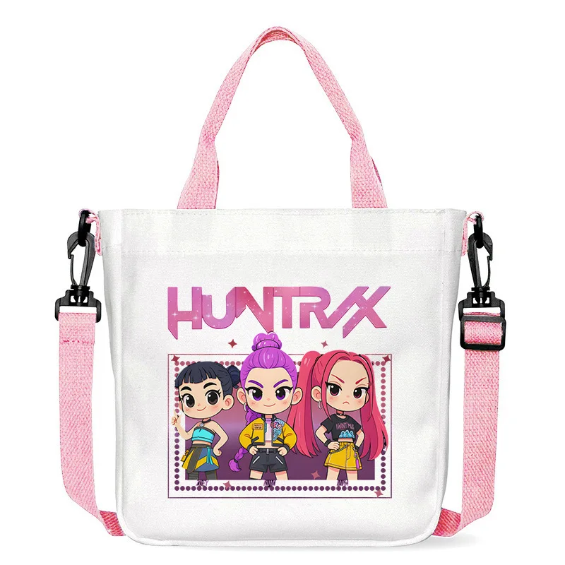 

KPop Demon аниме охотники холщовая сумка для девочек простой тренд фиолетовая квадратная сумка сумки через плечо сумка подарок на день рождения