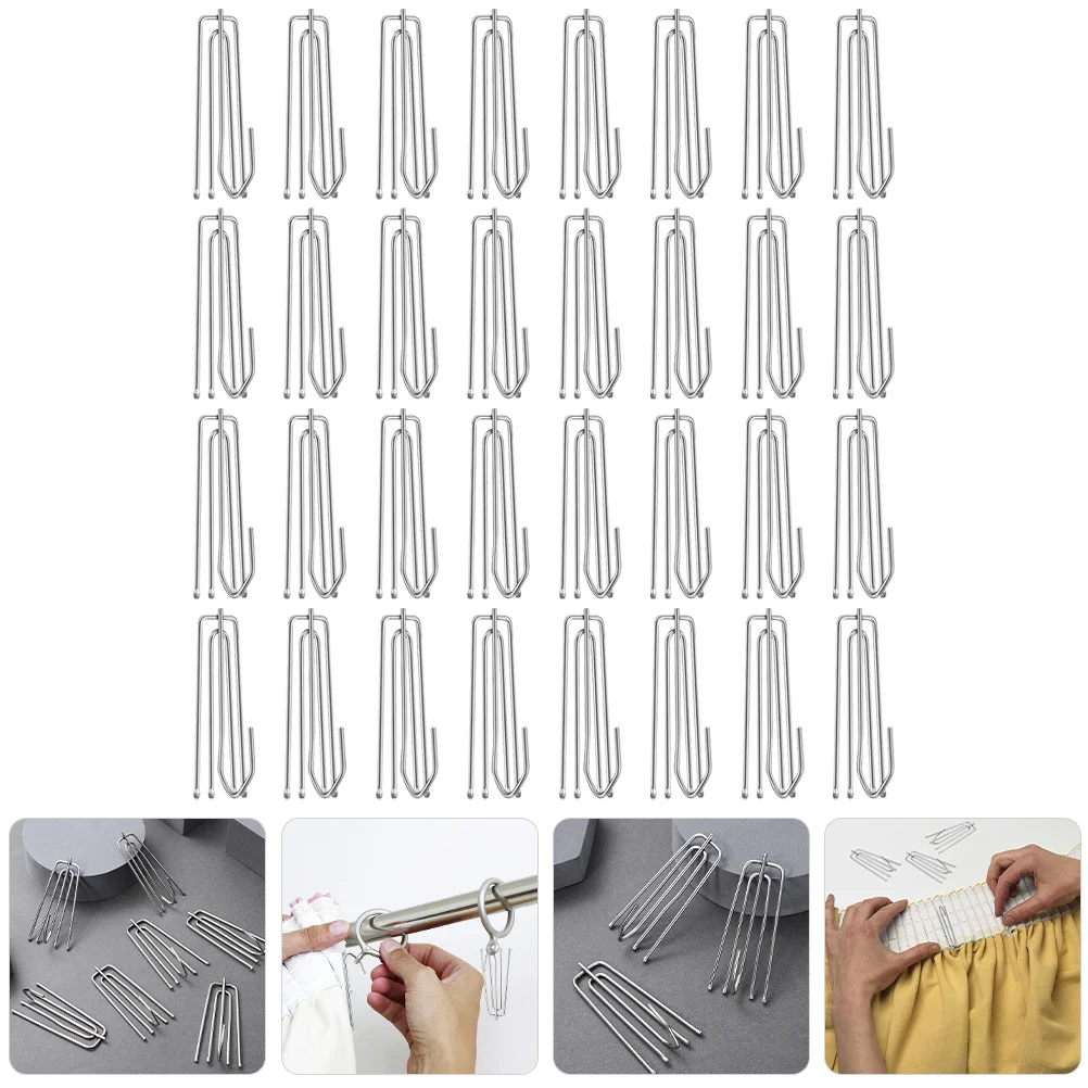 

30 Pcs Curtain Hook Claw Tape Hangers Ties Door Window Pleated Drapes Hooks Drapery Pin