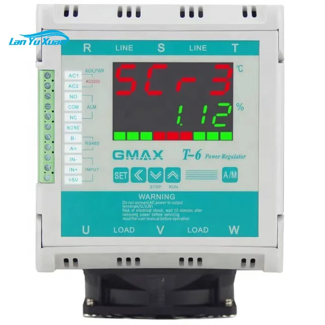 

GMAX 3 phase Thyristor power regulator with RS485 and alarm GMAX Digital power regulator,Three phase,40A,Aux power supply:380VAC