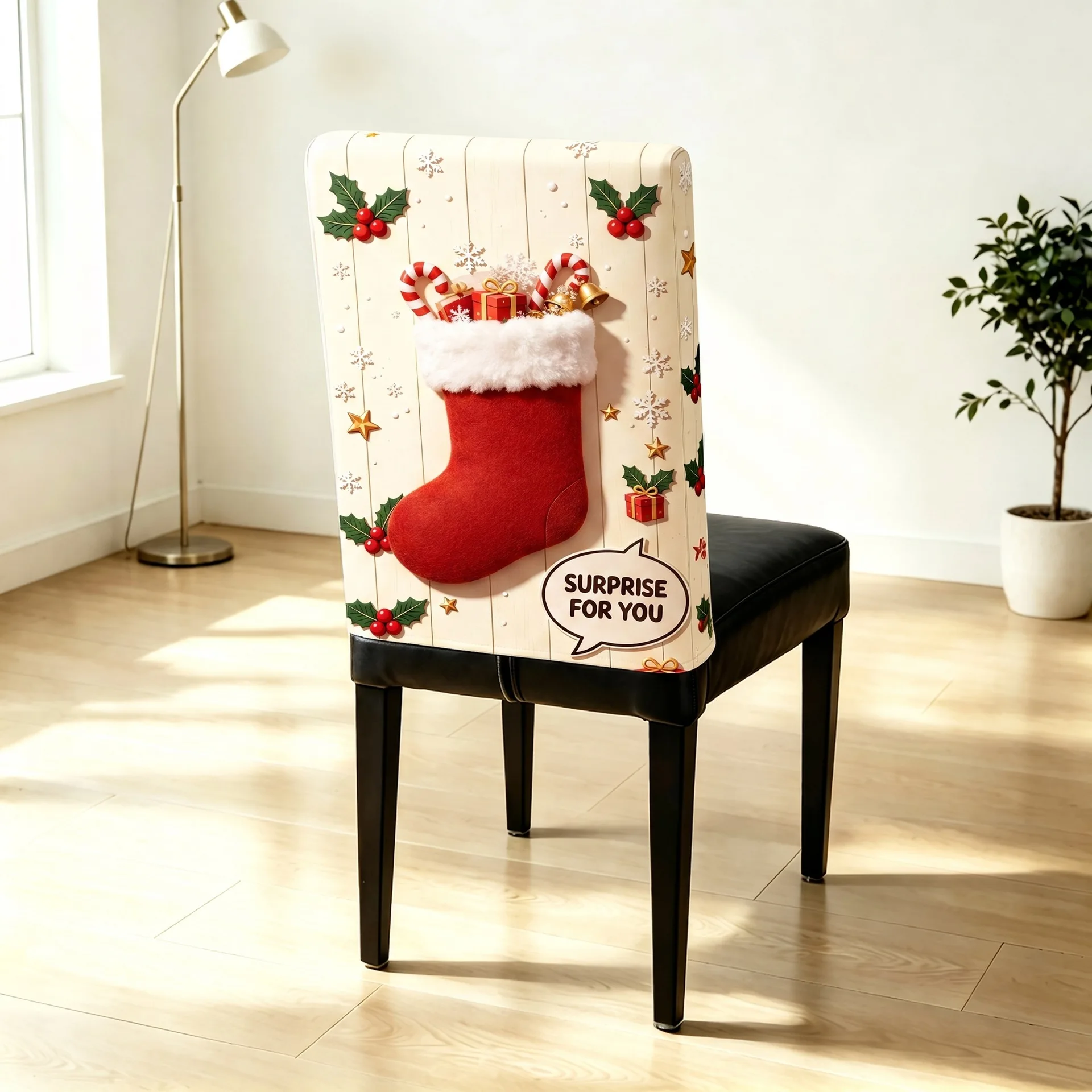Halloween Pumpkin Cute Ghost Bat Spider Web Chair Covers 2/4/6 PCS for Halloween Party Kitchen Home Decoration