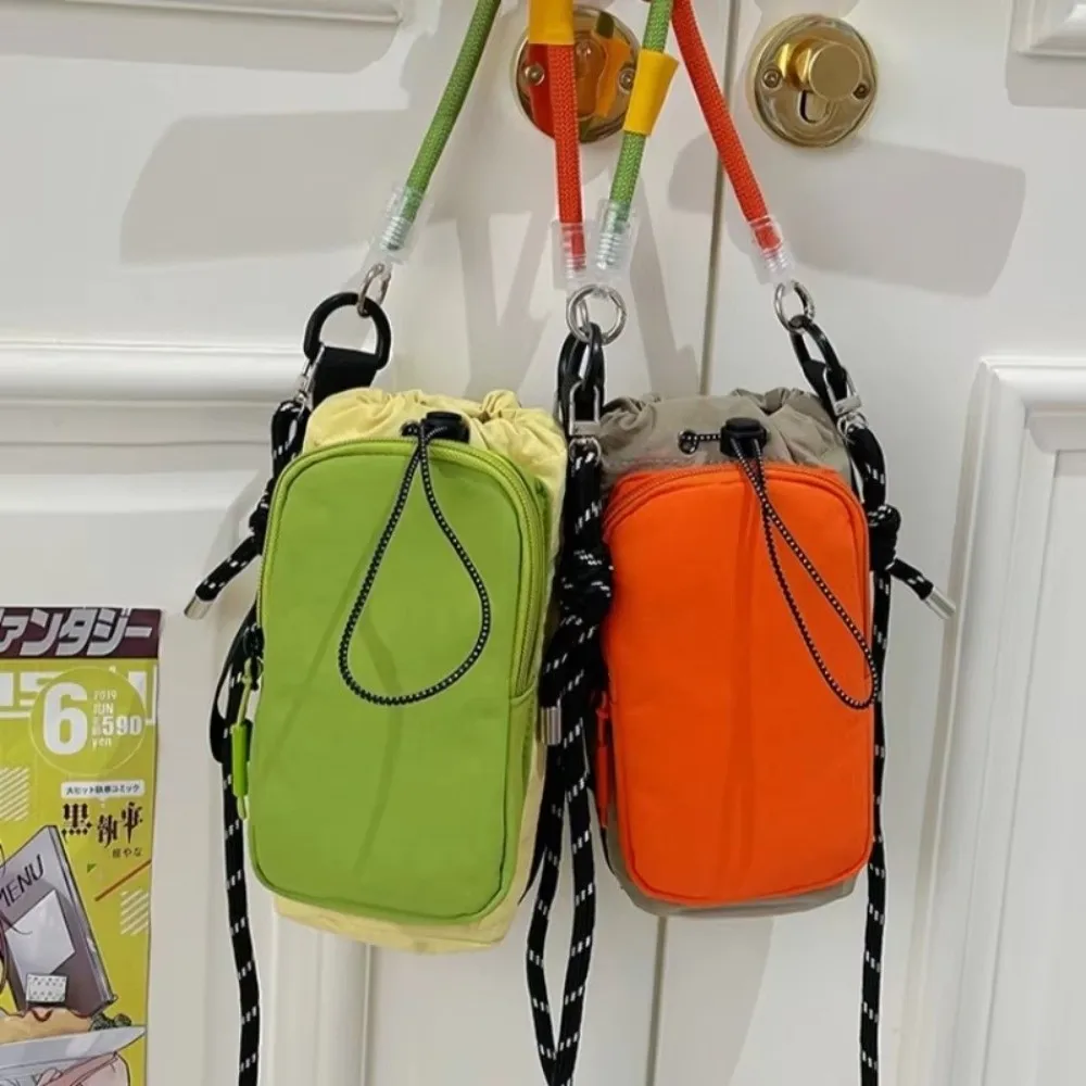 Fashion Nylon Shoulder Bag Solid Color Waterproof Coin Pouch Sports Mobile Phone Pack
