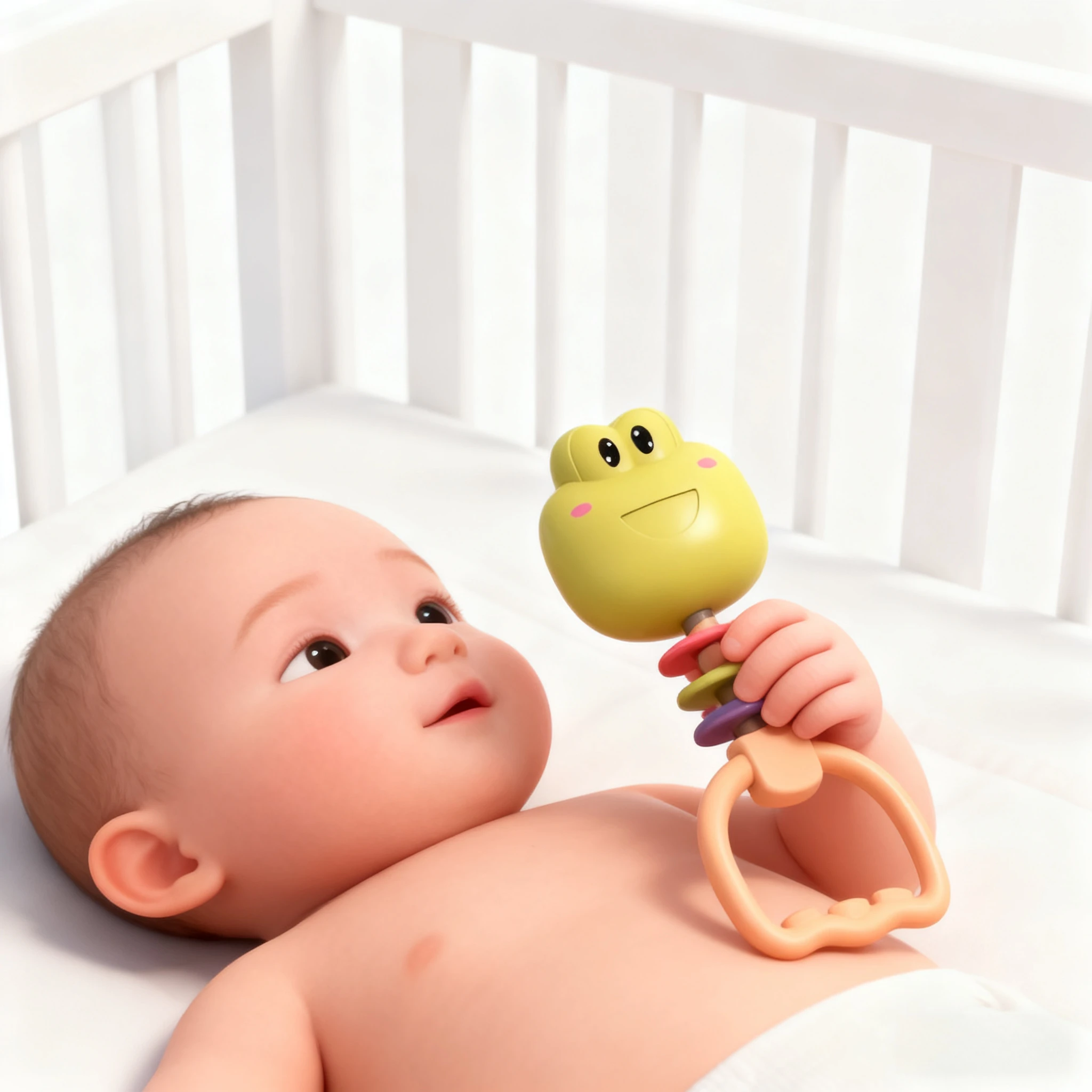 ของเล่นเด็ก กระดิ่งเขย่ามือ รูปกบตัวน้อยน่ารัก ทำจากวัสดุที่เป็นมิตรต่อสิ่งแวดล้อม ช่วยฝึกการจับและพัฒนาการด้านการได้ยินของทารก
