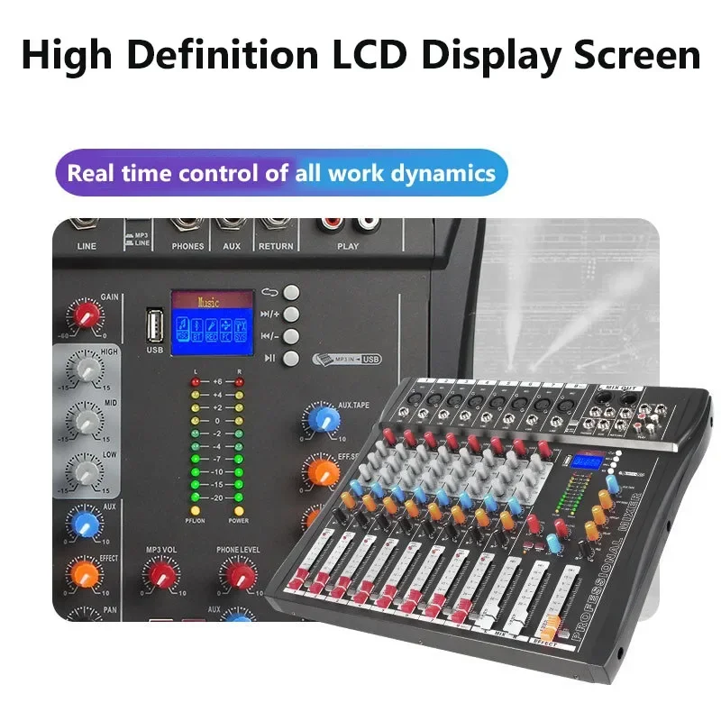 

DJ Controller Mixer Audio Sound Mixing 8-Channel Professional Audio Mixer with Fader Controller Computer CT 8 Audio Interface