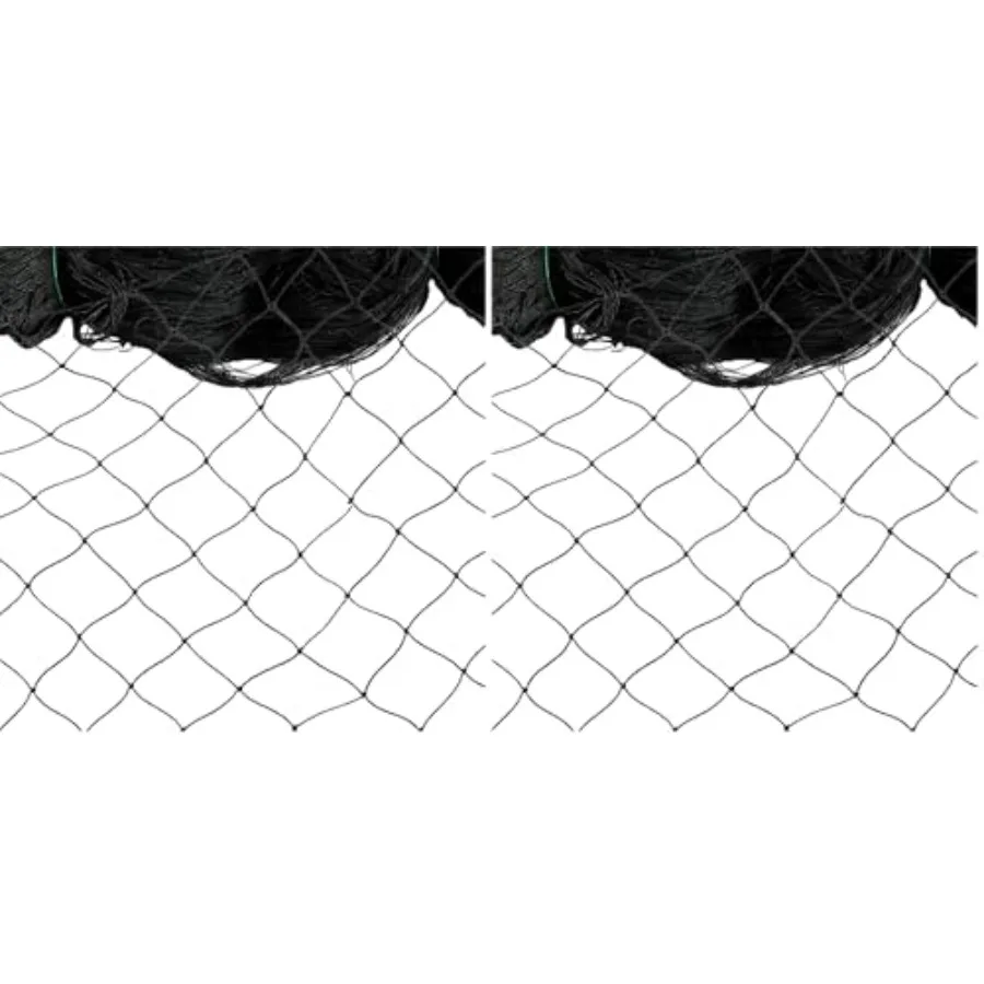 

Nylon Mesh Anti-Bird Netting for fruit trees, chickens, gardens, aviaries 50x50 ft, black, UV-resistant, durable pack of 2