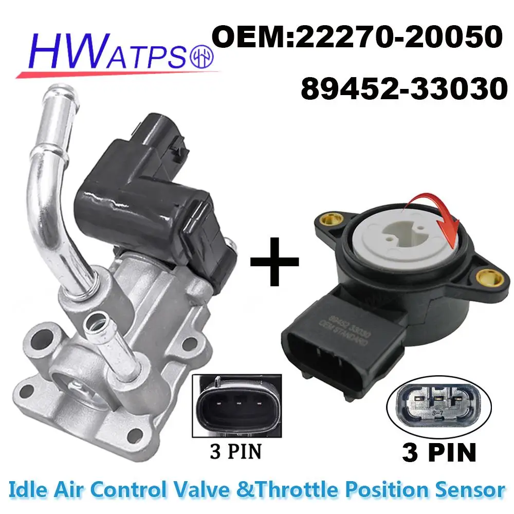 For Toyota Highlander 3.0L 1MZFE New Idle Air Control Valve With Gasket & Throttle Position Sensor 89452-33030 22270-20050 TH244