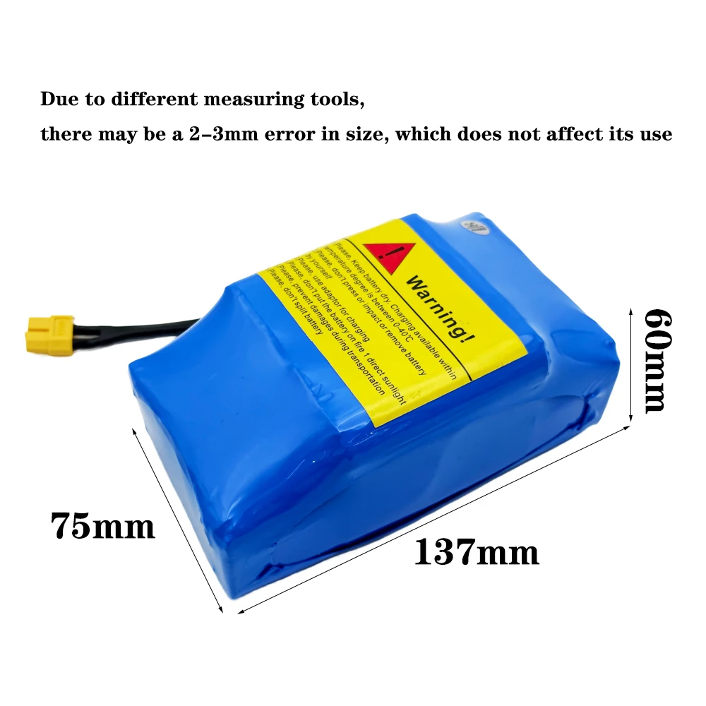 36V 9800mAh 9.8AH Li-ion Battery for Electric Self-priming Hoverboard Unicycle 10s2p