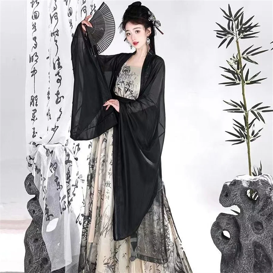 

Hanfu Dress Couples Chinese Traditional Cosplay Costume 2023 Summer Men&Women Ancient Hanfu Black 3pcs Sets Plus Size XXL