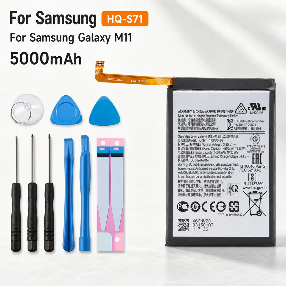Batería de repuesto para teléfono móvil HQ-S71 5000mAh para Samsung Galaxy M11, batería de alta capacidad y estabilidad 2