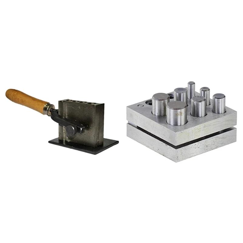 

1Pcs Metal Eu Molding Groove Ingot Mould & 1 Set Jewelry Disc Cutter Punch Set Metal Circle Cutting Punching Tools