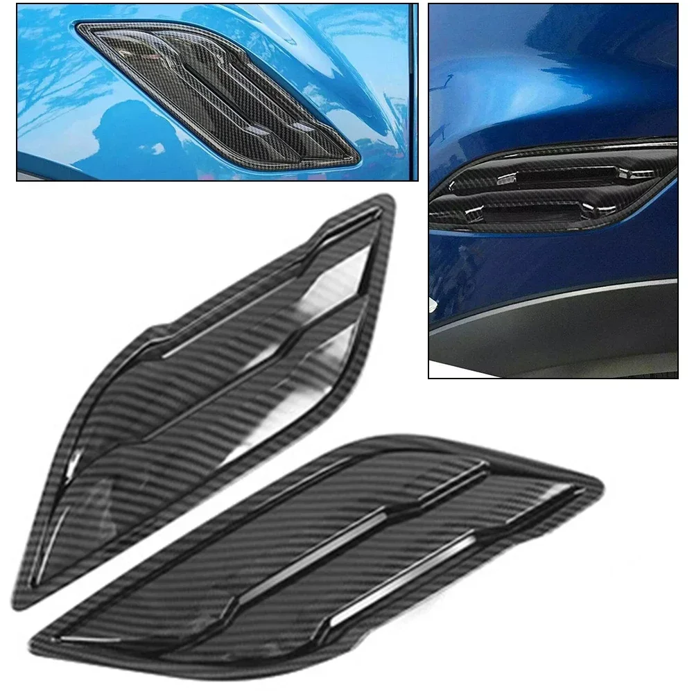 Newest Sale For Ford F150 F-150 2017-2020 Carbon Side Air Vent Hood Intake Cover Trim Direct Replacement Car Accessories