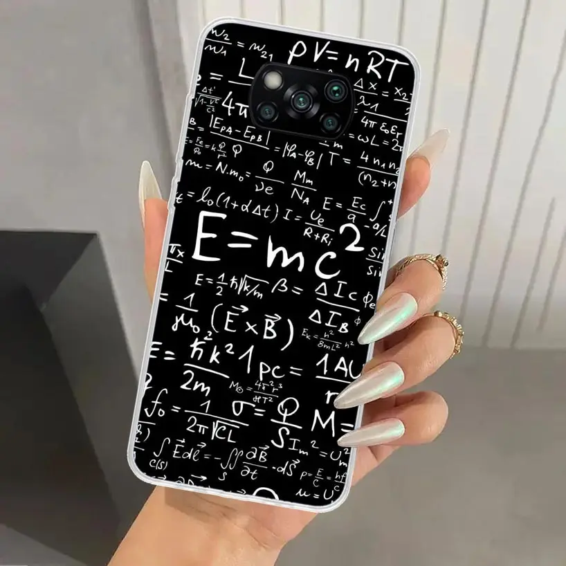 Physics Chemical Mathematics Phone Case for Xiaomi Poco X6 X5 X4 X3 Nfc F6 F5 F4 GT F3 F2 Pro F1 M5S M4 M3 5G Soft Funda Print S