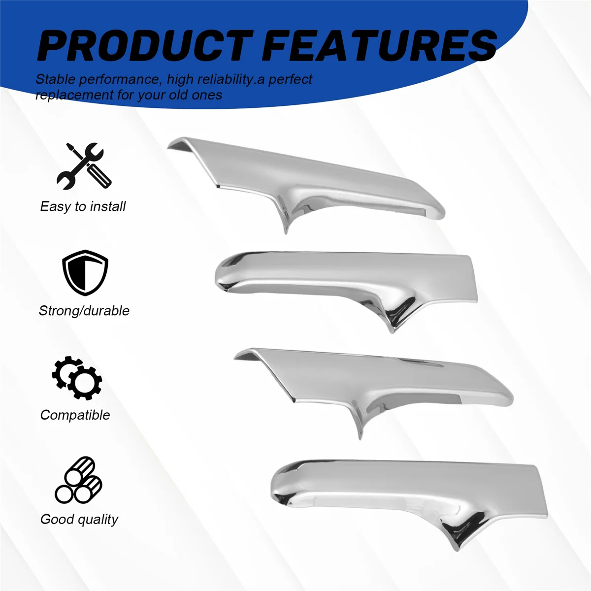 Super Sale for Toyota Land Cruiser Prado FJ 150 2014 2015 2016 ABS Chrome Interior Door Handle Cover Trims Protection Sticker