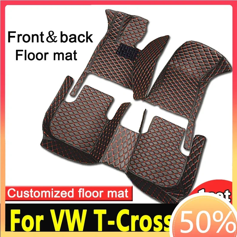 For T-Cross Tcross 2022 2021 2020 2019 Car Floor Mats Carpets Parts Covers Auto Interior Accessories Foot Rugs For Volkswagen vw