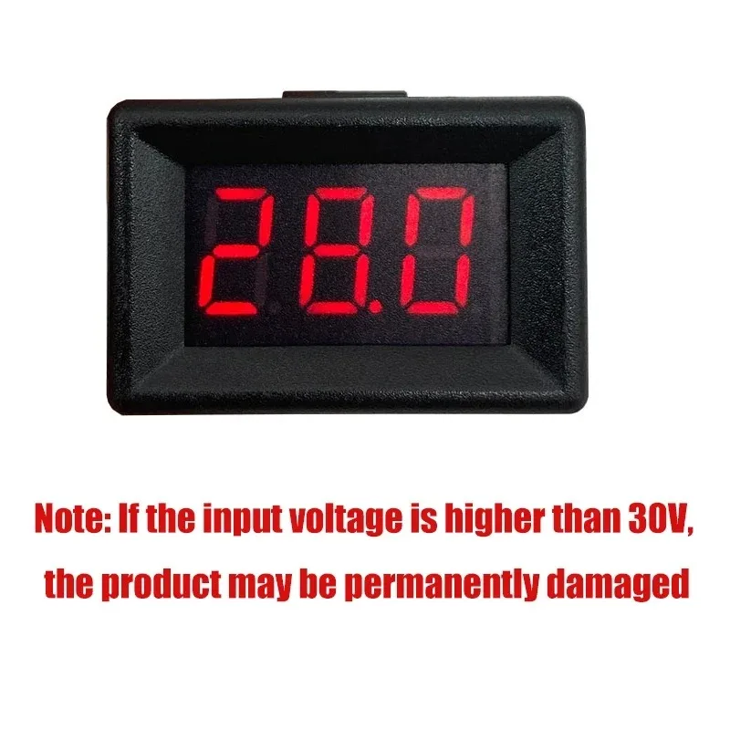 0.36 inch DC0-30V 3 bits Digital Red LED Display Panel Voltage Meter Voltmeter Tester 3 Cable for Car Motor Vehicle Tools