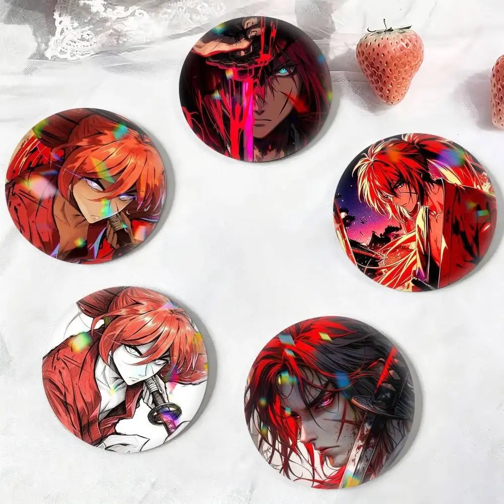 The dark Anime R-Rurouni K-Kenshin  25mm 32mm 44mm 58mm 75mm Brooches Badges Pins for Accessories Gift