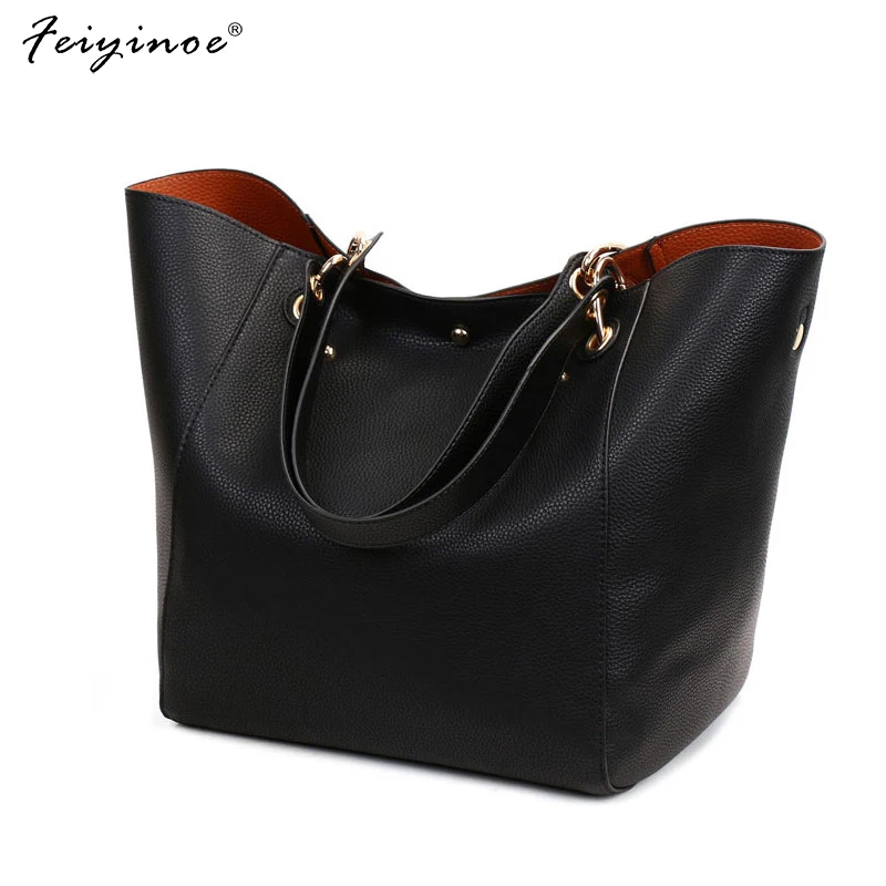 Leather Handbags Big Women Bag Female Bags Trunk Tote Shoulder Bag High Quality Casual Ladies Large Bolsos 2pcs/set Fashion Soft