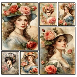 Flower European Woman Diamond Embroidery Painting New 2025 5d Diy Crystal Diamond Mosaic Full Round Square Portrait Home Decor