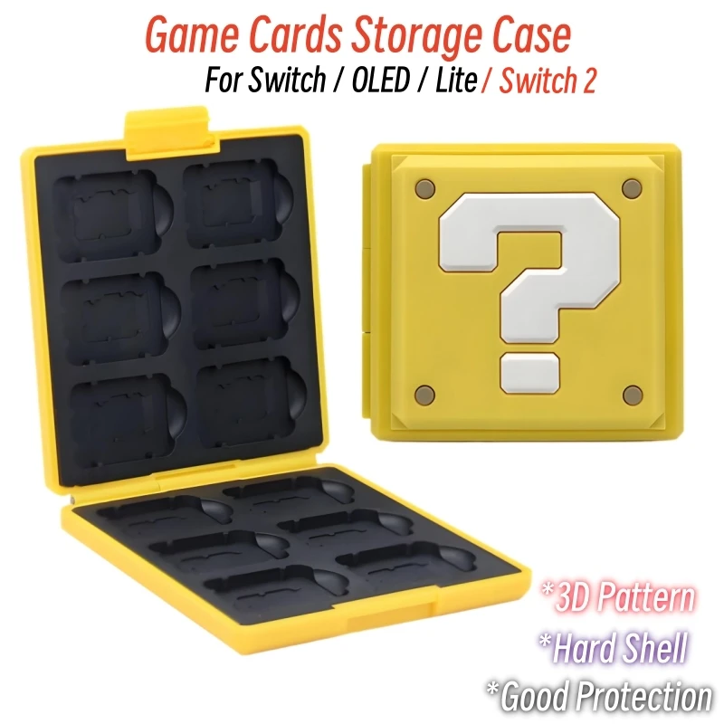 New NS2 Switch Game Card Case for Switch 2 OLED Lite Game Cartridge Storage Box Case 3D Pattern 12 in 1 Slots Game Accessories