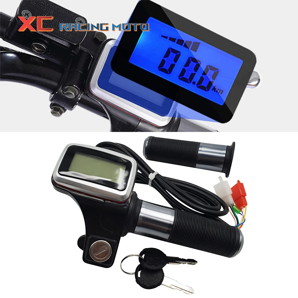 Throttle Handle Grip 60V LCD Battery Display Speed Display With Lock Key For Harley Citycoco Electric Scooter Universal Parts