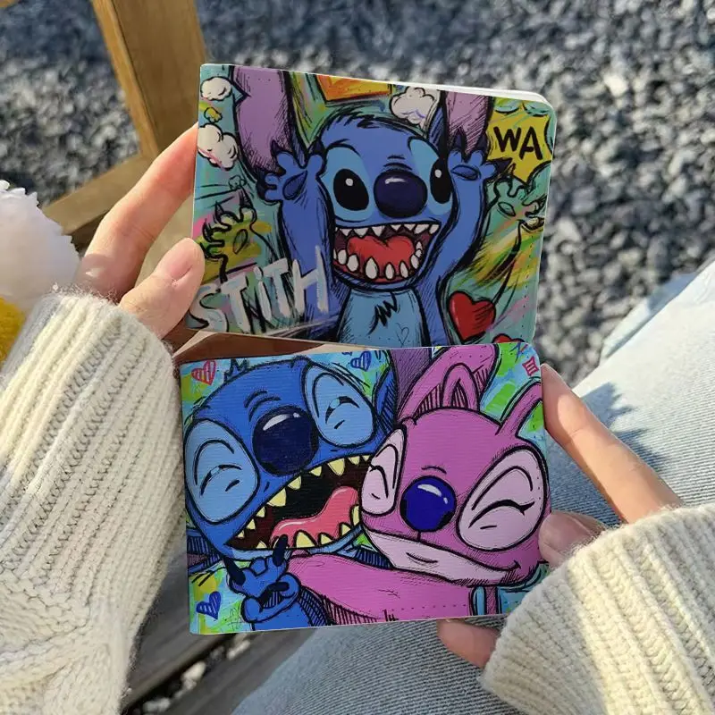 Disney Stitch Uchwyt na prawo jazdy Pu Skórzane pokrowce Dokumenty do jazdy samochodem Biznesowy certyfikat identyfikacyjny Folder Portfel Portfel na karty