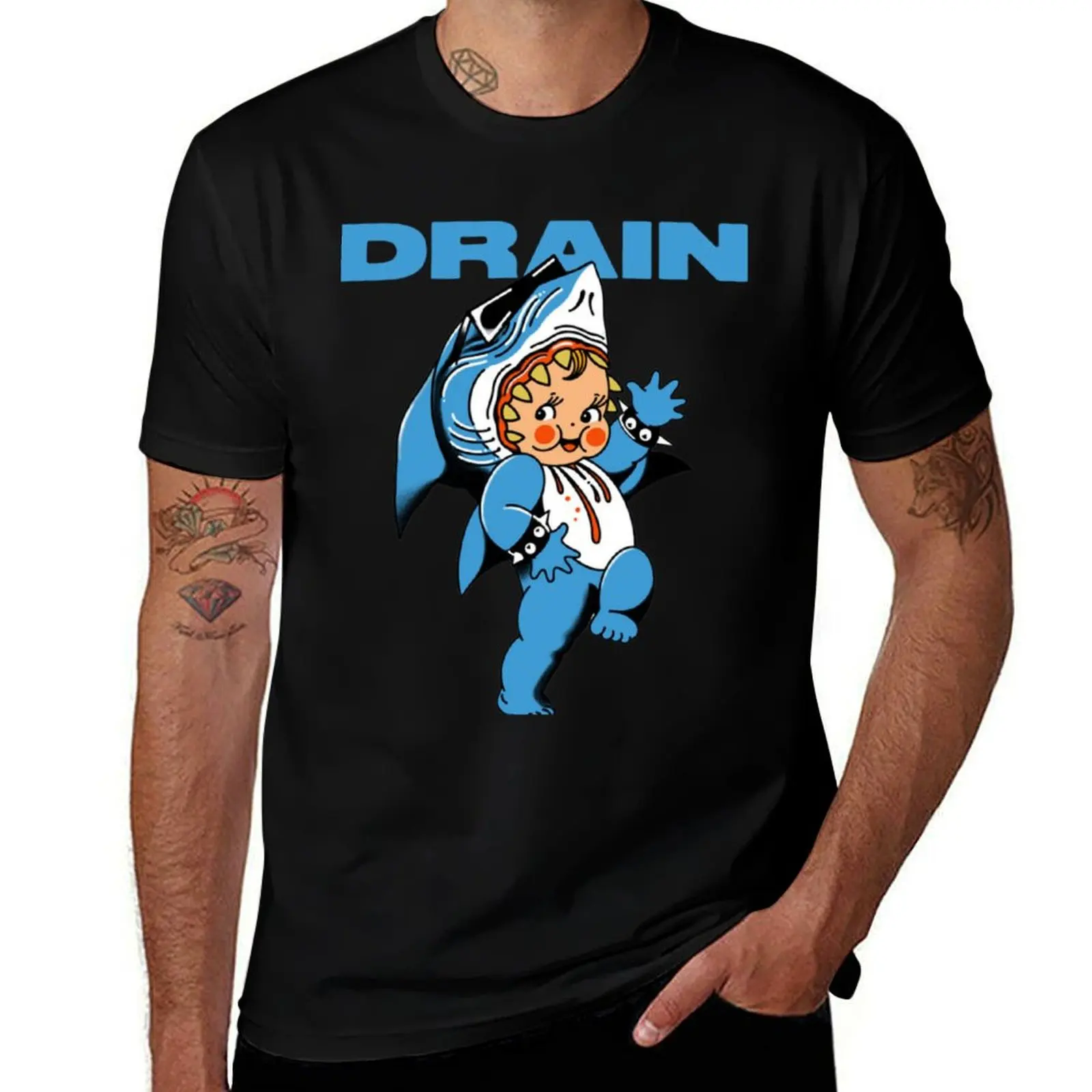 DRAIN BAND T-Shirt Stain Resistant Casual Tee T-Shirt