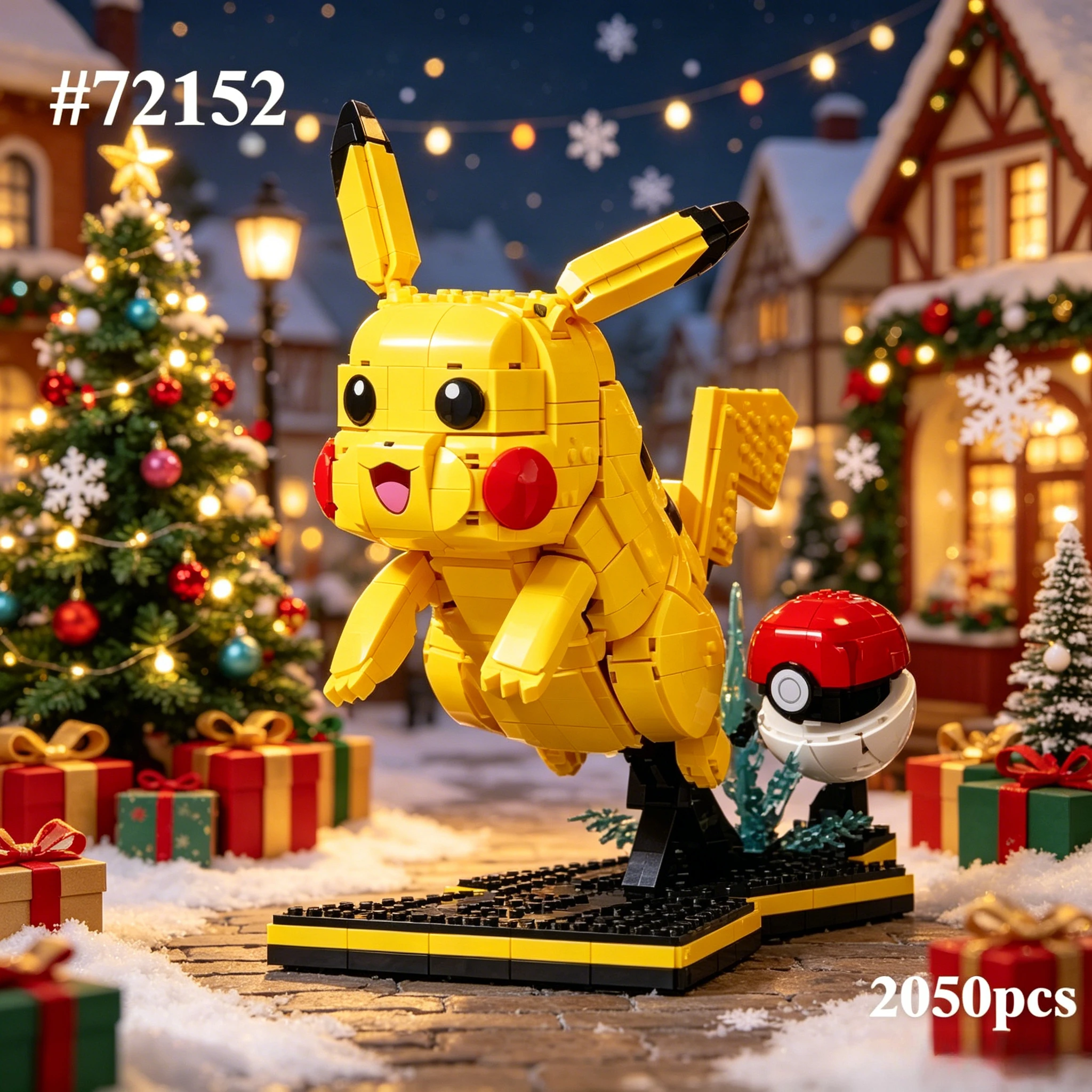 

Pikachu Construction 72152 Building Blocks Set Compatible With Legoed Particles Suitable For Halloween Christmas Gifts 2050PCS