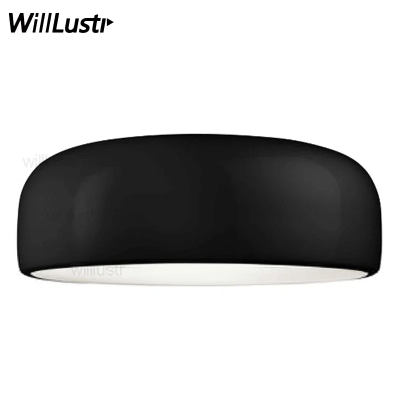 

Modern Aluminum Pan Ceiling Lamp Minimalist Design Lighting Dinning Living Room Bedroom Hotel Light 35cm 48cm 60cm White Black