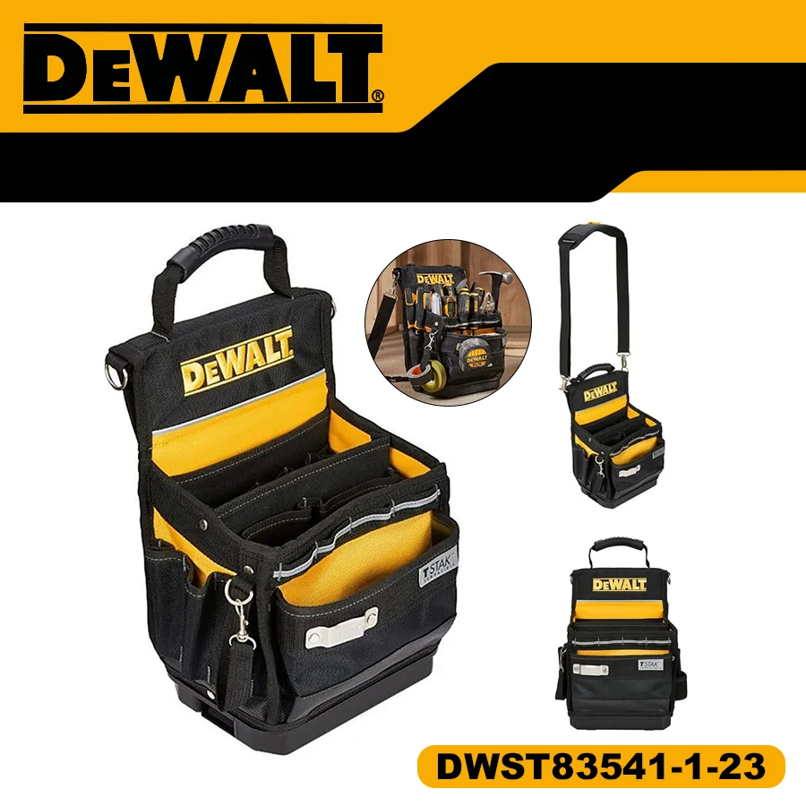 DEWALT DWST83541-1-23  Large Tool Bag Organiser TSTAK Compatible Waterproof Moisture-proof Strong Durable Hard Bottom Tool Pouch