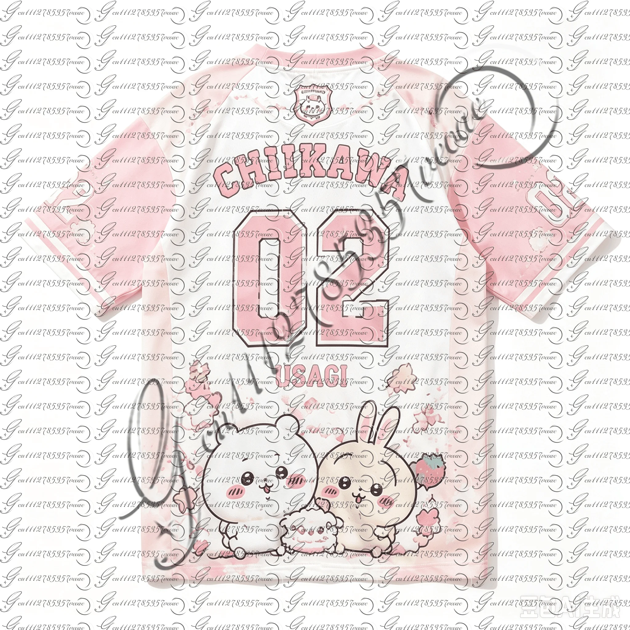 1. Camiseta Chiikawa con estampado 3D en toda la prenda número 08, camiseta holgada de manga corta, camisetas Harajuku, camisa informal de verano para hombres y mujeres
