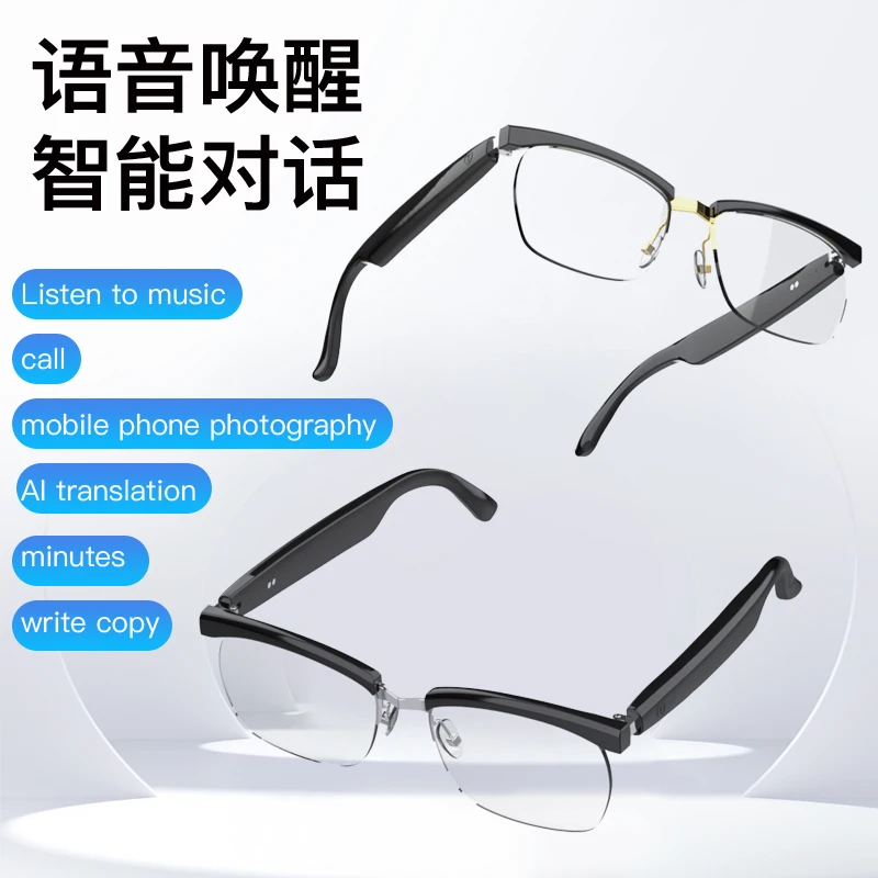 

Bluetooth AI smart glasses with microphone to talk and listen to songs and translate in multiple languages in multiple countries