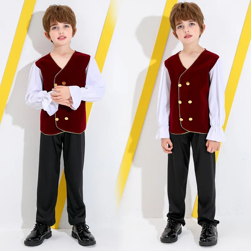 Fantasia nacional russa medieval para meninos, festival cultural, arte dramática, roupa para performance em palco