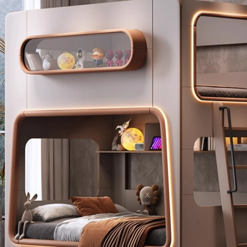 

Bunk beds are the same width, height, high and low space capsule high guardrail small apartment bunk beds