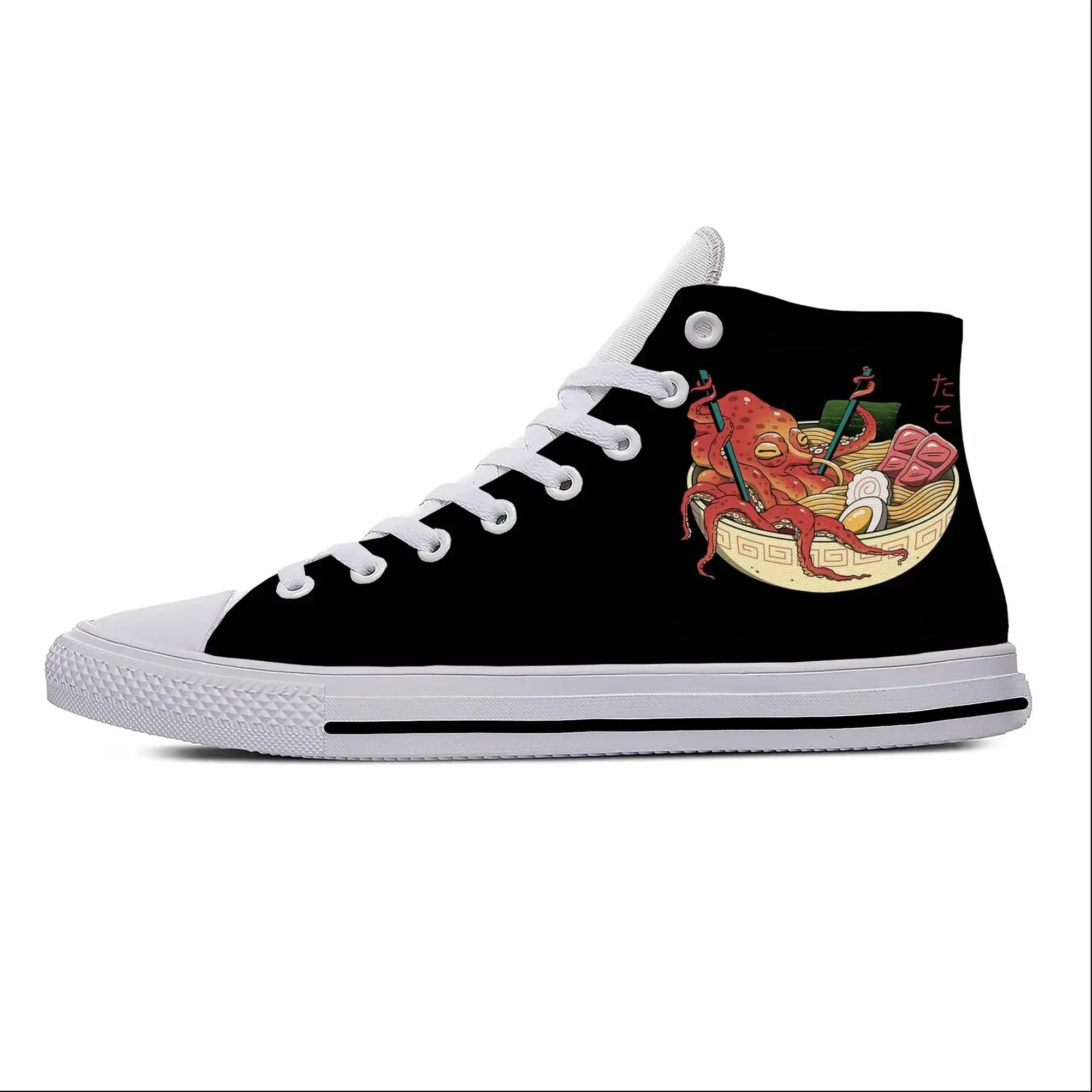 

Japanese Anime Cartoon Great Ramen Wave Kanagawa Hot Casual Shoes Lightweight High Top Board Shoes Breathable Men Women Sneakers