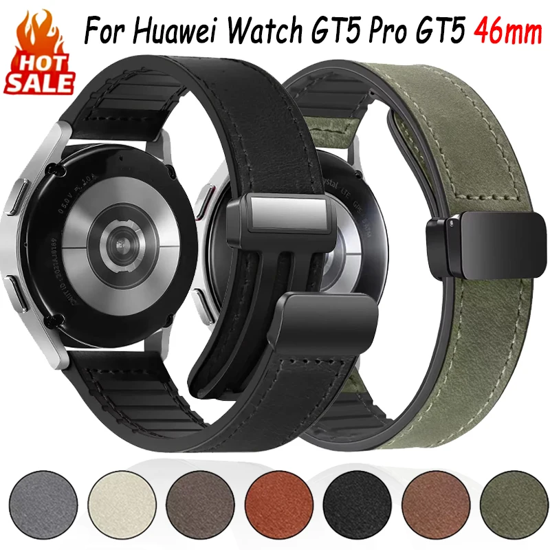 22 مللي متر 20 مللي متر سيليكون + حزام من الجلد لساعة هواوي GT5 برو 46 مللي متر GT5/4/3/2 2e سوار معصمه ساعة شاومي S4 S3 S2 اكسسوارات