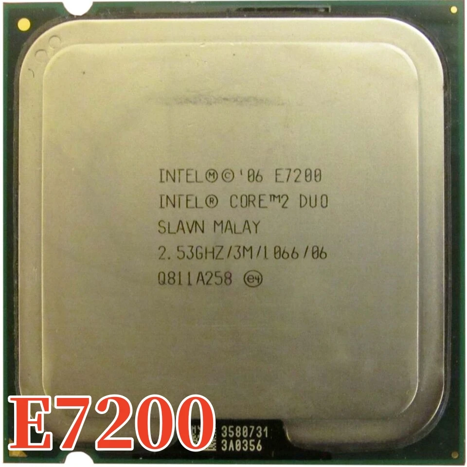 Procesador de escritorio Original Intel Core 2 Duo E7200, CPU 3M, caché, 2,53 GHz, 1066MHz, Envío Gratis, 1 día