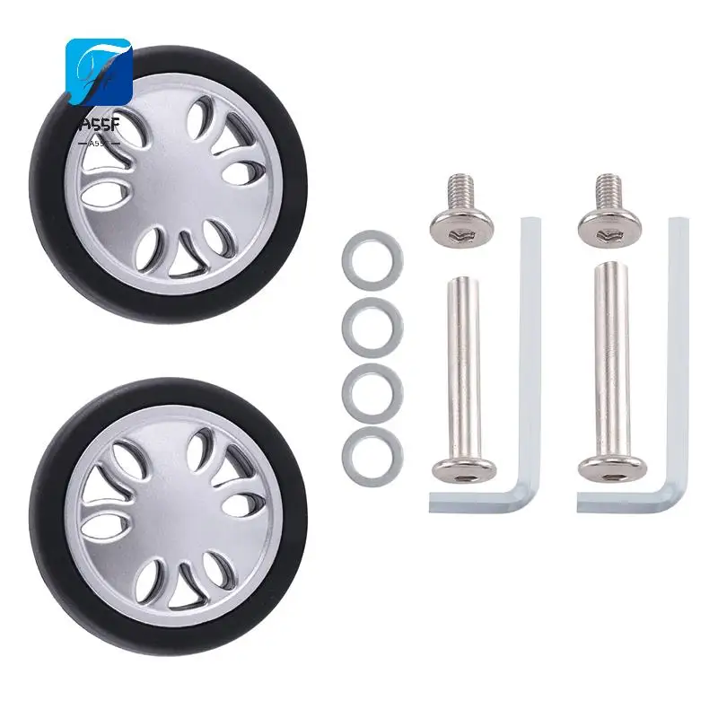 A55F-M6 50Mm x 12mm maleta de equipaje ruedas de repuesto resistente al desgaste PU rueda herramienta de reparación de lujo 1 par