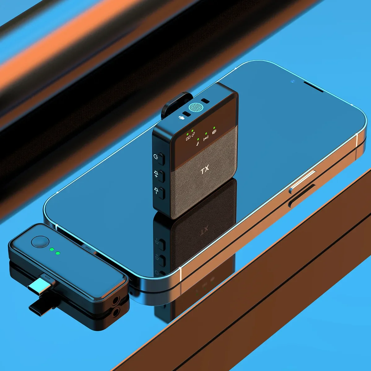 

Ten items TLF Xtuga S31 Portable 2.4GHz 3.5mm Type-C IOS 3 in 1 Receiver Lavalier Clip on Microphone Live Streaming