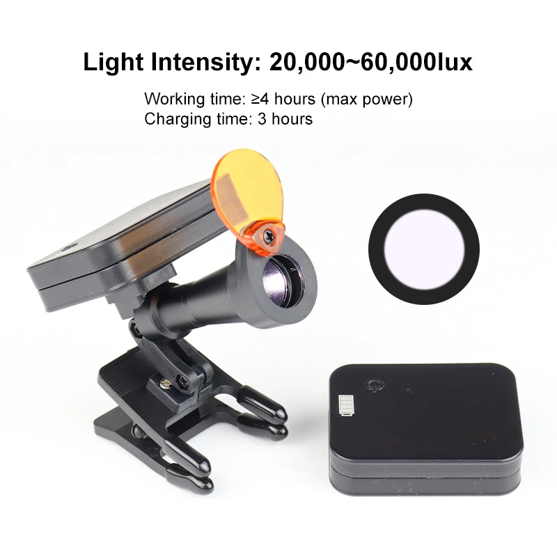 Clip Type Dental 5W Wireless Headlamp for Dental Loupes Magnifier Lab Medical Loupes Magnification Binocular Glasses