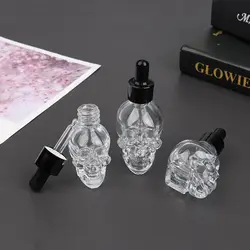 해골 모양 유리 스포이드 병, 전자 주스 헤드 유리 액체 스포이드, 30ml, 15ml