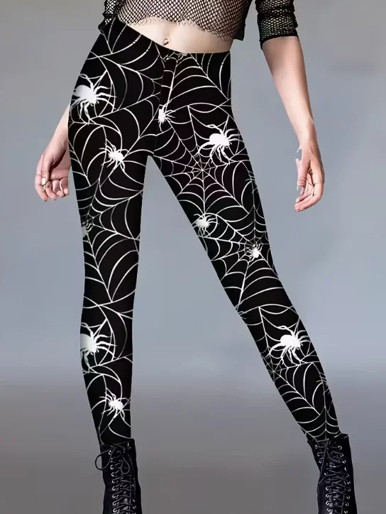 

Женские леггинсы с принтом скелета на Хэллоуин, эластичные леггинсы для тренировок, тонкие колготки, сексуальные модные штаны для йоги, модные крутые брюки