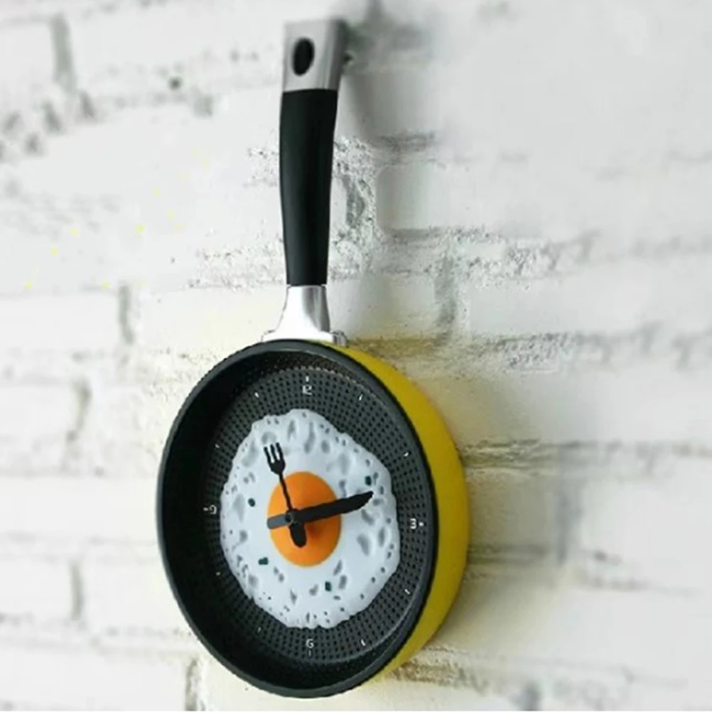 

Wall Clock Creative Omelet Pan Household Home Decor Hanging Modern Design Novelty