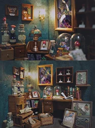 Doll House Vintage Magic Scene Accessories Miniature Magic Bottle Potions Bottle Mini Mushroom Specimen Eco-bottle Decoration