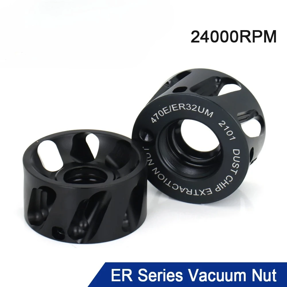 Aluminums Vacuum Nut 24000rpm Spindle Dust Extractor Nut ER20UM ER25UM ER32UM ER40UM Dust Removal Dust Nut