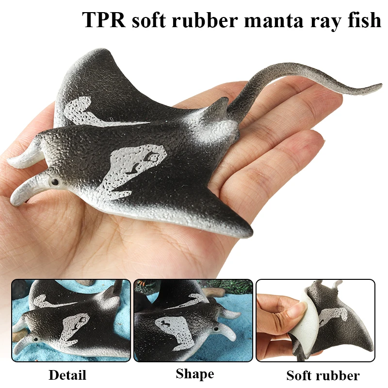Oenux Meeresleben Tier Tintenfisch Krabbe Clownfisch Lionfish Seestern Hai Schmetterling Fisch Fliegender Fisch TPR Weiches Modell Spielzeug Kind Geschenk – Detail 19